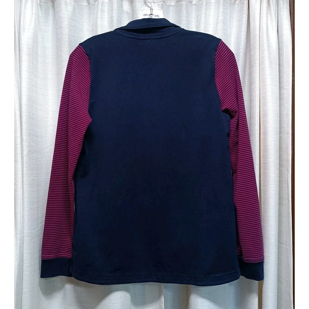 Lauren Active Ralph Lauren Women's Size M Navy Purple Striped‎ Full Zip Jacket